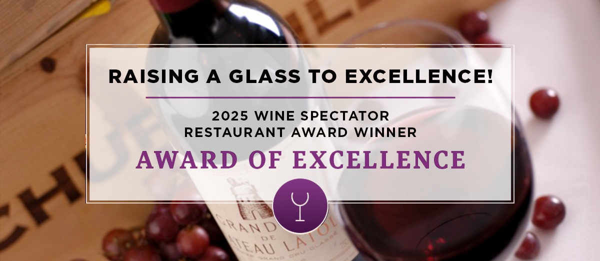 Award of Excellence 2025 Wine Spectator's Restaurant Awards Churchill's North Bay Ontario